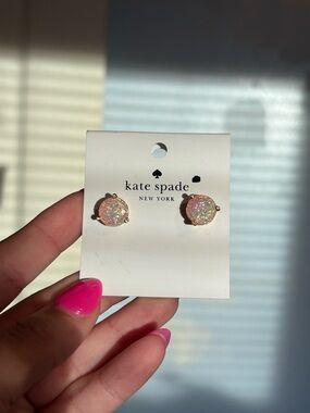 Kate Spade New Iridescent Glitter Druzy Stud Earrings -“Rise and Shine”